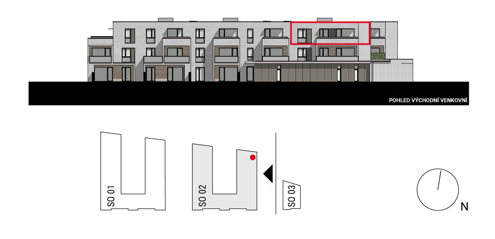 boční pohled na budovu