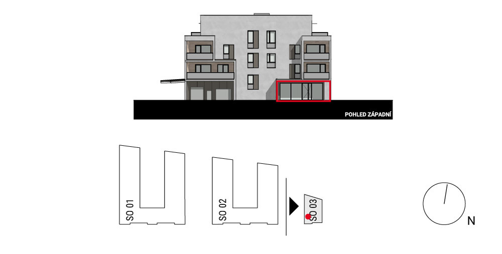 boční pohled na budovu